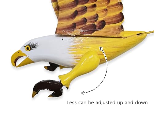 WitnyStore Yellow Eagle Wooden Flapping Wing Mobile 25 Inches