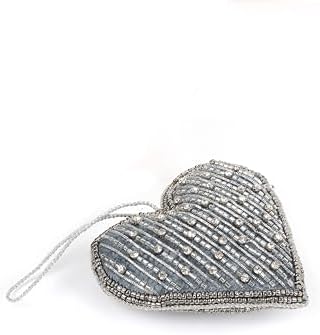 CLEENTABLE Set of 6 Beaded Heart Wall Decorations