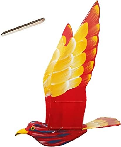 WitnyStore Red House Finch Wooden Bird Mobile 24 Inch