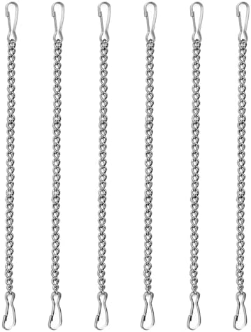 6 Pcs 24 Inch Stained Glass Hanging Chain Set - Silver 304 Stainless Steel