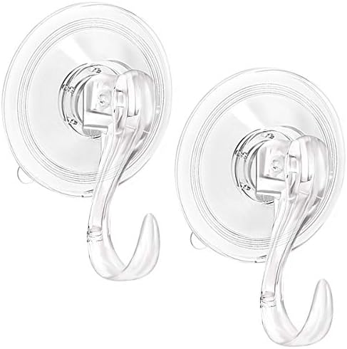 2PCS Wreath Hanger Suction Cup Hooks with Key Lock