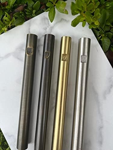 AS Brass Mezuzah Case With Scroll Door Weatherproof Decor