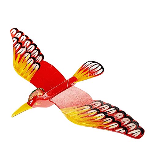 WitnyStore 24 Inch Red Yellow Hoopoe Wooden Mobile