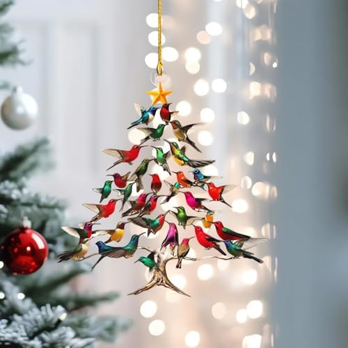 Colorful Hummingbird Christmas Ornament for Bird Lovers