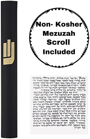 AS Mezuzah Black Aluminum Case with SHIN Design