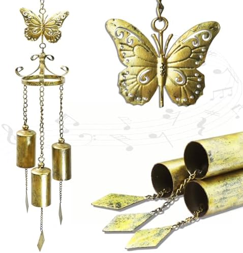 Butterfly Wind Chimes with Cast Iron Bells