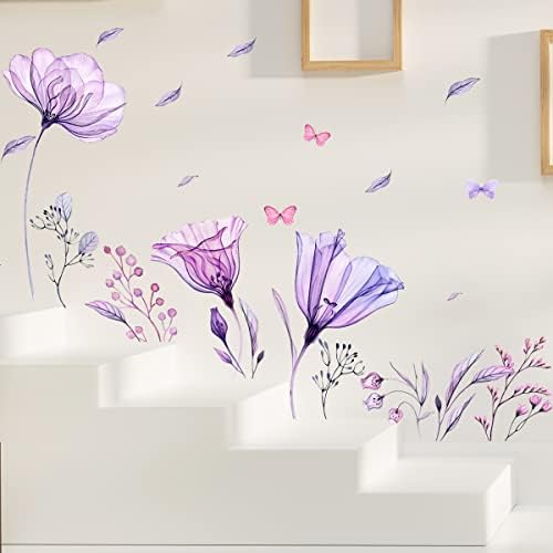 Removable Giant Purple Violet Flower Wall Decal Art