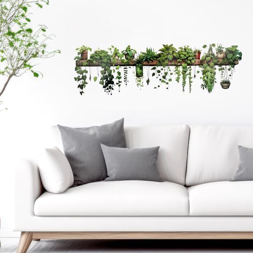 Green Plants Leaves Wall Decals Peel and Stick