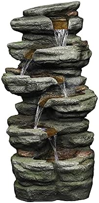 Naturefalls 307 Inches Outdoor Water Fountain with 6 Tiers and LED Lights