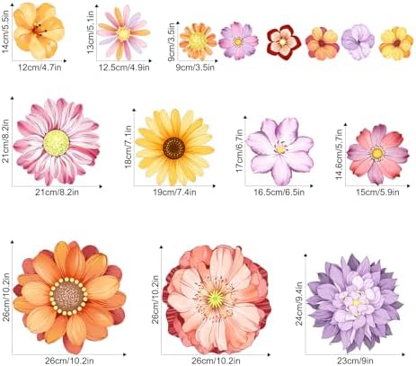 Supzone Boho Flower Wall Decals for Living Room and Bedroom