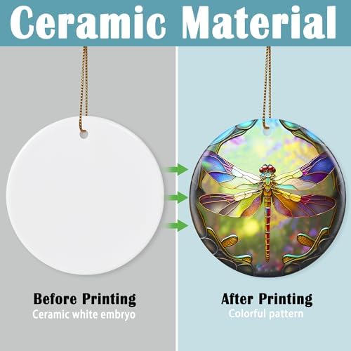 Dragonfly Christmas Ornaments 2025 Durable Ceramic Hanging Decor
