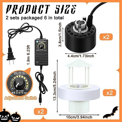 Kanayu 2 Set Halloween Ultrasonic Fogger with LED Lights