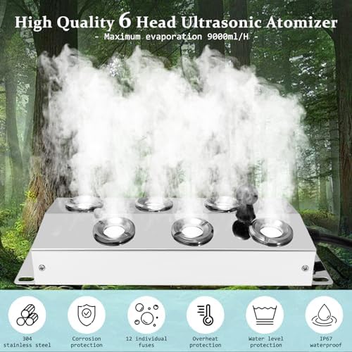 Mezurun 6 Head Ultrasonic Fogger Mist Maker