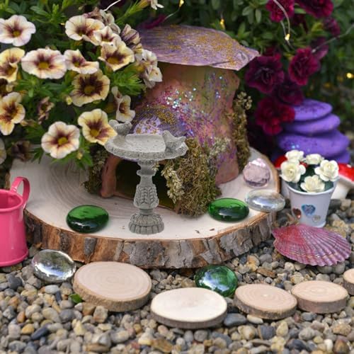Miniature Birdbath Fountain for Dollhouse Garden