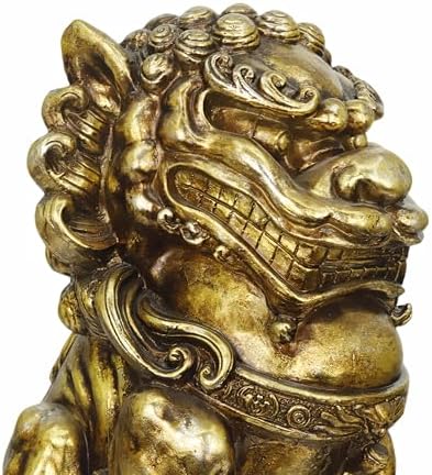 ZOEJADE 21 Inch Large Resin Guardian Lion Outdoor Decor