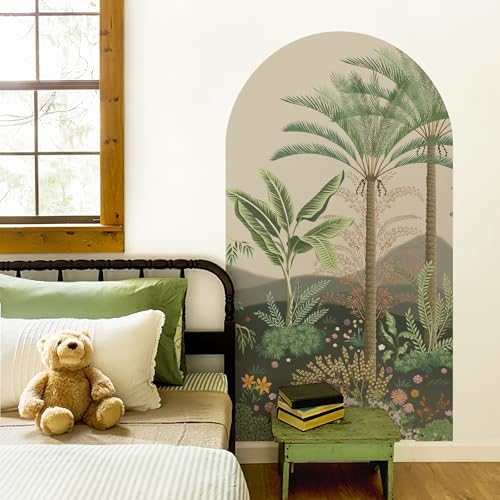HueBurst Large Arch Wall Decal - Jungle Green Tropical Landscape