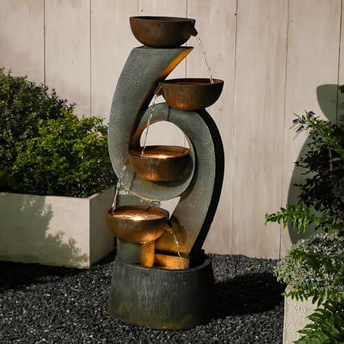 468 H Modern Resin Waterfall Fountain with Light