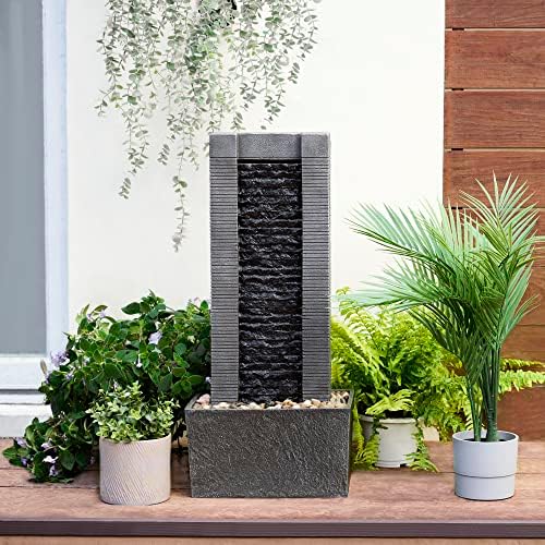 Teamson Home Demeter 29 Inch Outdoor Water Fountain with LED Lights 1