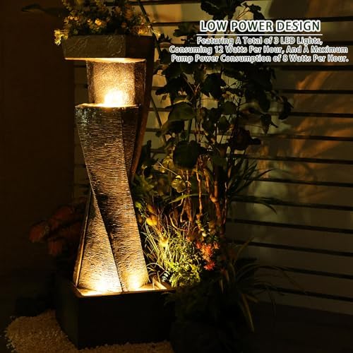Garden Modern Outdoor Fountain with Lights