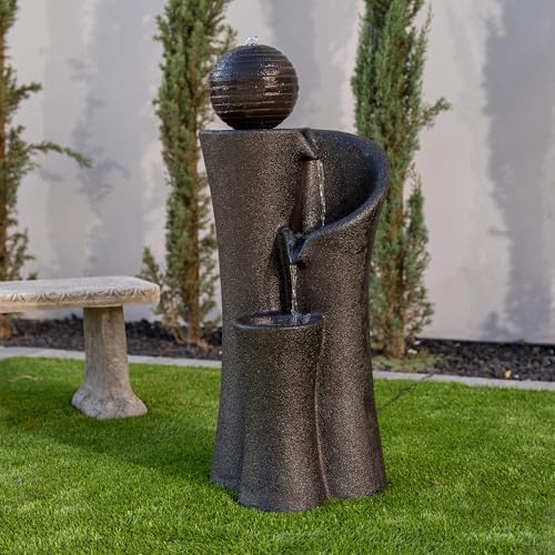 XBrand 41 Inch Modern Sphere Curve Fountain