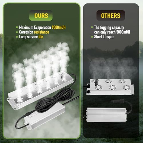 Ultrasonic Fogger Mist Maker 12 Head with 400W Power Supply and Floats