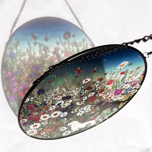 Stained Glass Window Hanging - Wildflowers 8 Suncatcher