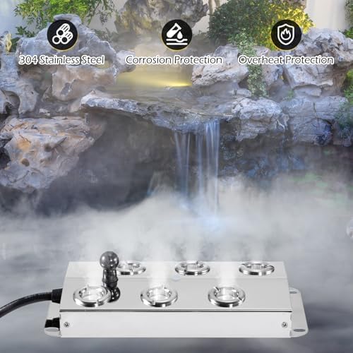 Dyna-Living 6 Head Ultrasonic Fogger with Float IP67 Waterproof Mist Maker