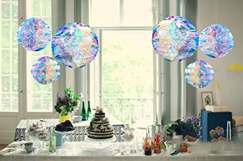 Iridescent Honeycomb Ball Hanging Decorations for Party and Wedding