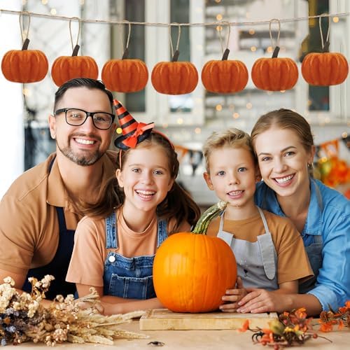 16PCS Fall Pumpkin Hanging Ornaments Velvet