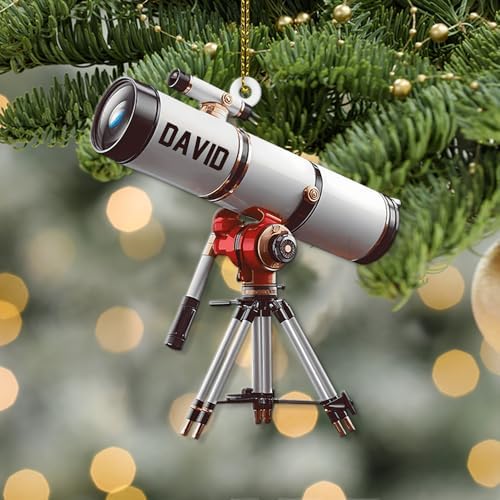 Personalized Telescope Christmas 2D Ornament for Kids