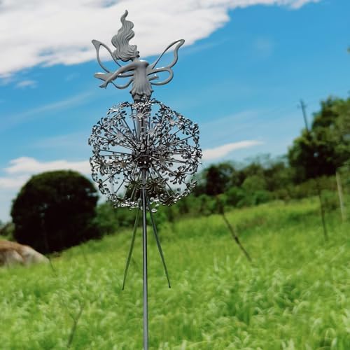 Flower Fairy Dancing Dandelion Garden Sculpture Outdoor Statue