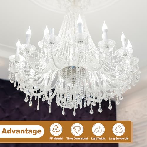 PATIKIL 35 Inch Candle Socket Covers 10Pcs E12 Chandelier Drip Sleeves