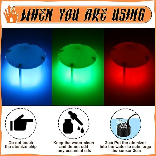 Kanayu 2 Set Halloween Ultrasonic Fogger with LED Lights