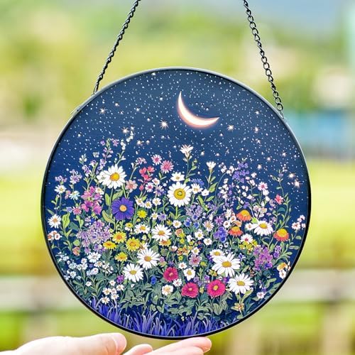 Stained Glass Window Hanging - Wildflowers 8 Suncatcher