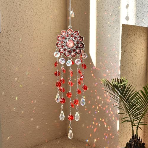 Crystal Sun Catcher for Window Red Design