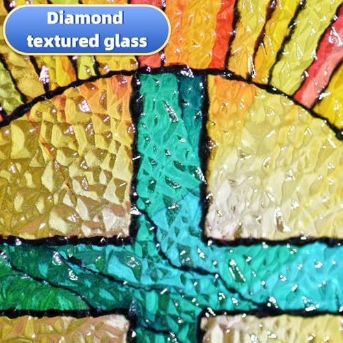 Stained Glass Cross Window Hanging 8 Suncatcher Decor 1