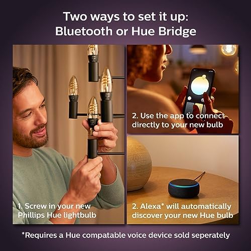 Philips Hue White Ambiance Filament E12 Candle Bulb