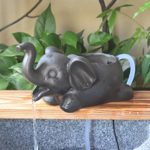 Outdoor Garden Fountain Spitter Elephant Ceramic Water Feature