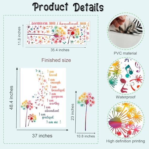 Colorful Dandelion Wall Stickers Motivational Quotes DIY Art