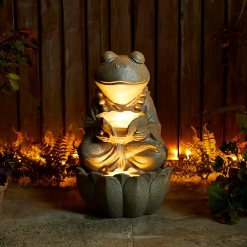 Glitzhome Outdoor Frog Statue Decor 22 H Zen Style