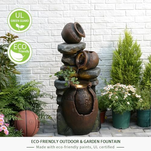 Bumilgar 3 Tier Outdoor Fountain with Lights