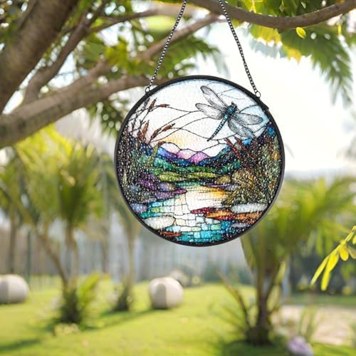 Dragonfly Sun Catcher Stained Glass Decor 78 Inch