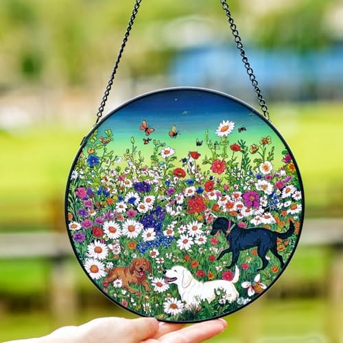 Stained Glass Window Hanging Wildflowers Suncatcher 8