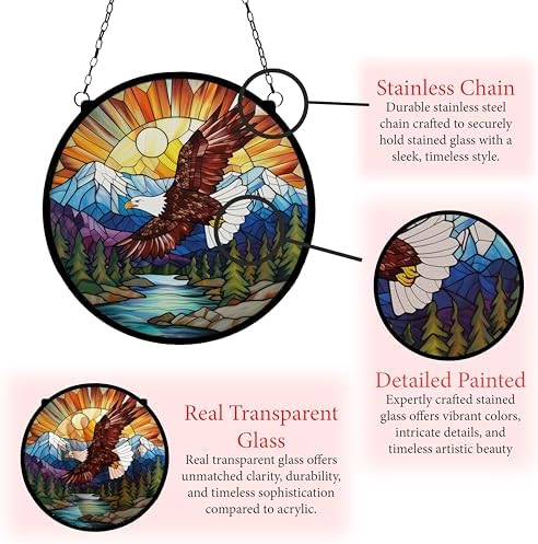 Bald Eagle Stained Glass Suncatcher 78 Inch