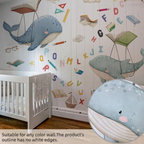 47x29 Inch Whale Wall Decals for School Classrooms