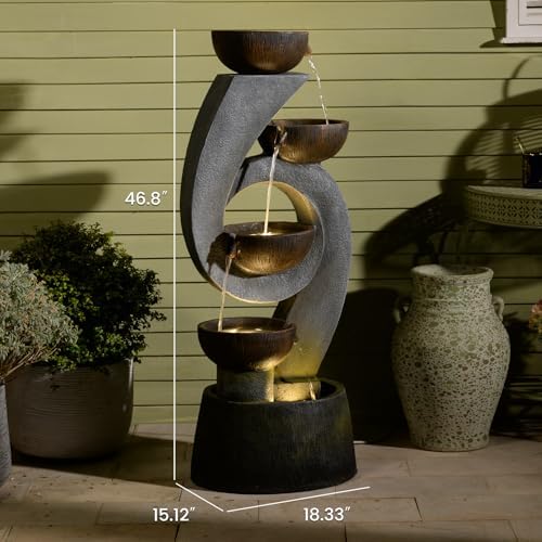 468 H Modern Resin Waterfall Fountain with Light