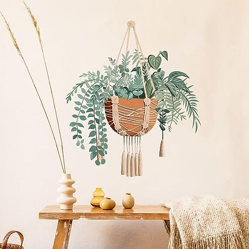 RoyoLam Hanging Plants Wall Stickers for Living Room