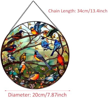 Hummingbird Suncatcher Stained Glass Decor 20cm