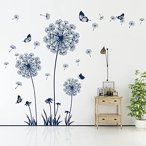 2 Sheet Dandelion Wildflower Wall Decals Blue