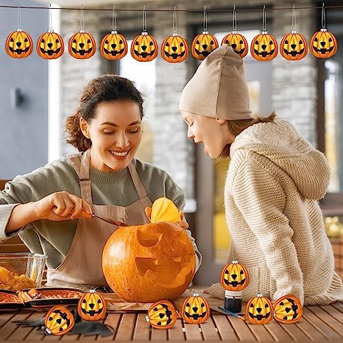 Zhanmai Gold Halloween Pumpkin Hanging Ornaments 12 Pcs